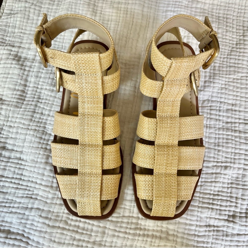 Sam Edelman Tan Raffia Gladiator Sandals - Picture 3 of 11